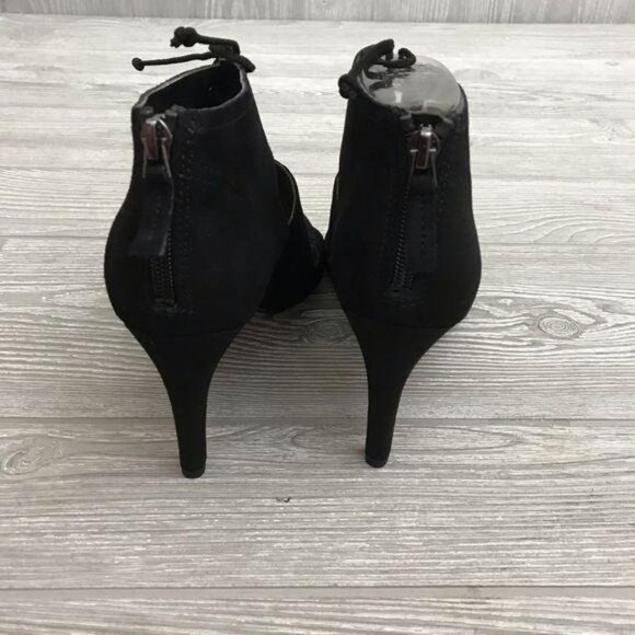 NIB Franco sarto Shawnee black 7.5 tie heel shoes corset front - Picture 4 of 8